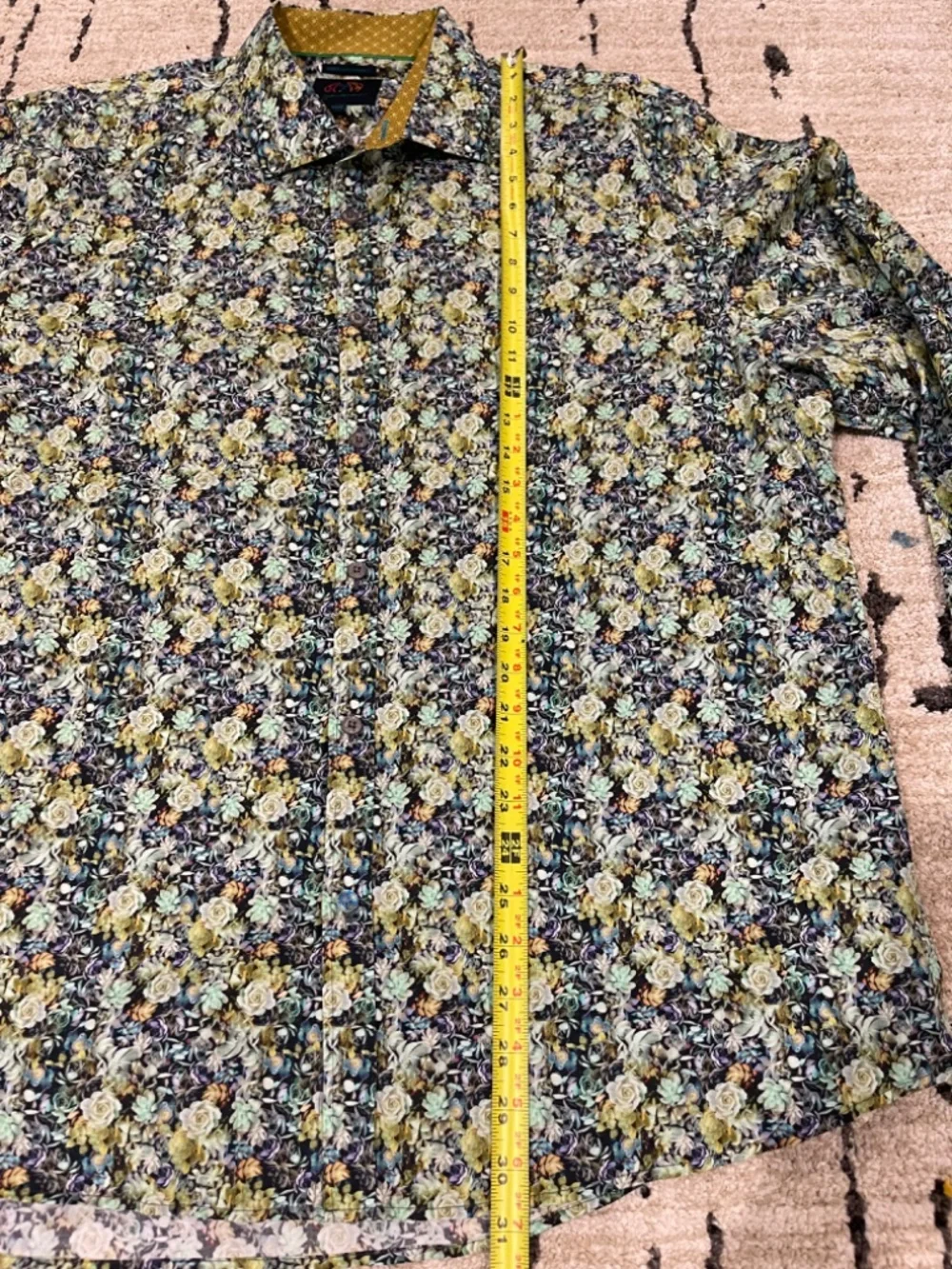 John Lennon Men's 2XL Floral Cotton Psychedelic Long Sleeve Button Down Shirt - Picture 7 of 12